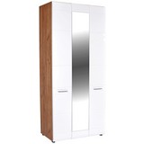Kleiderschrank Avensis B:100cm Weiß/Eiche Dekor - Eichefarben/Weiß, MODERN, Holzwerkstoff (100/205,7/37,1cm) - Luca Bessoni