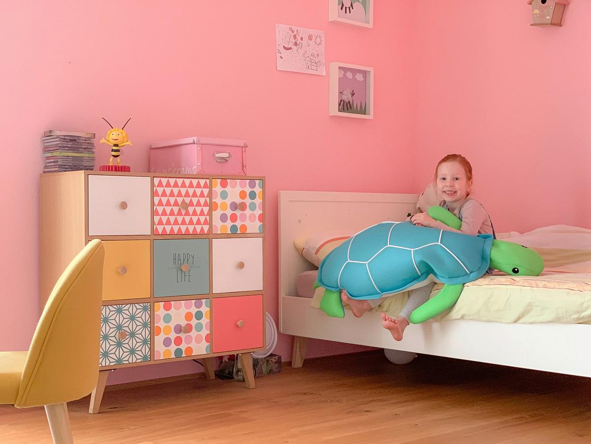 Schwimmtier Schildkröte Hellbau, L/B/H: 82x100x15cm - Hellblau, KONVENTIONELL, Textil (82/100/15cm)