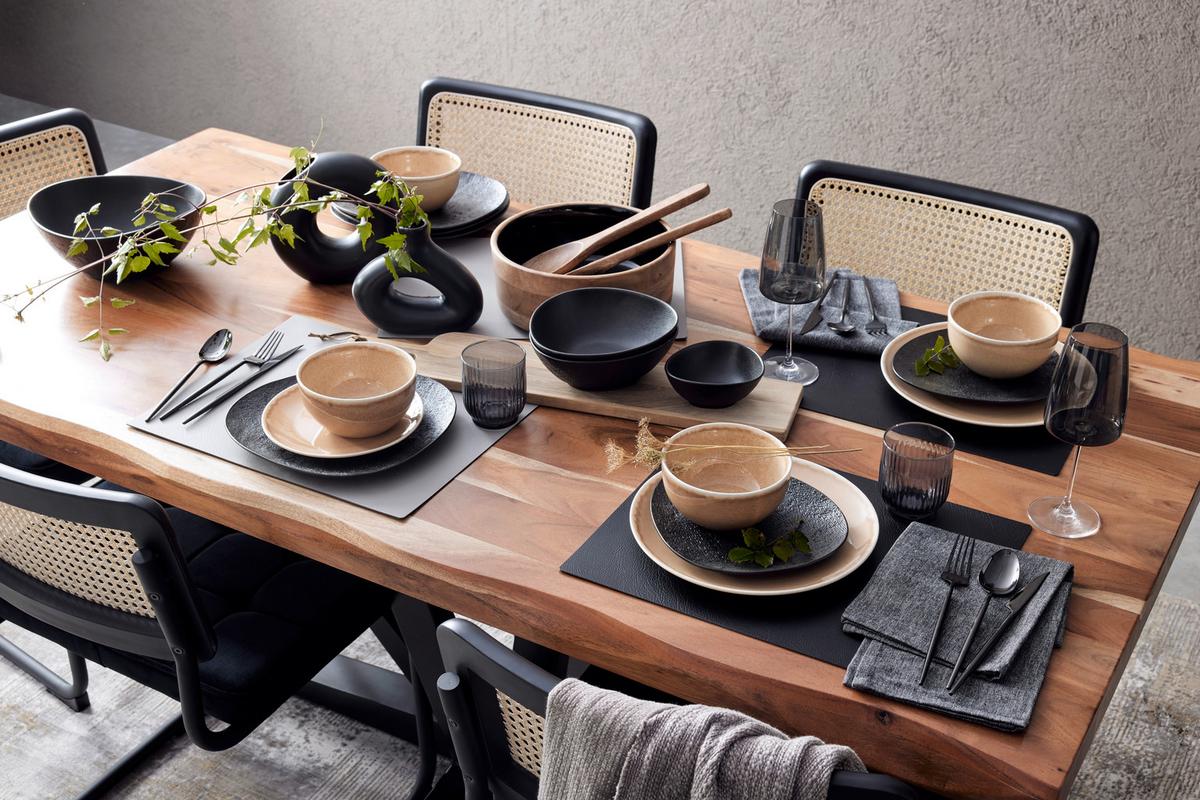 Kombinovaná souprava Schelly, 18dílný pro 4 osoby - hnědá, Moderní, keramika (28/25/28cm) - Modern Living