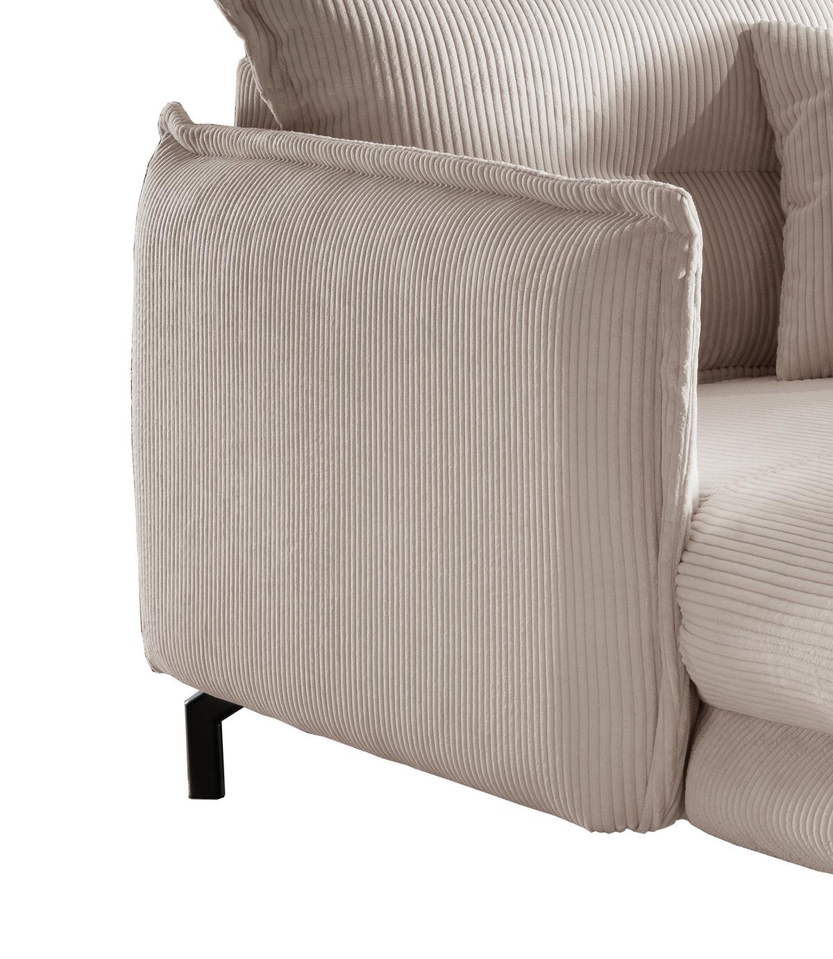 Polstersessel mit Armlehnen Lava Stoffbezug Beige - Beige/Schwarz, MODERN, Textil (111/101/167cm) - Livetastic