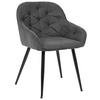 Armlehnstuhl Ancona Webstoff Grau B: 55cm - Schwarz/Grau, ROMANTIK / LANDHAUS, Textil/Metall (55/80/61cm) - Livetastic