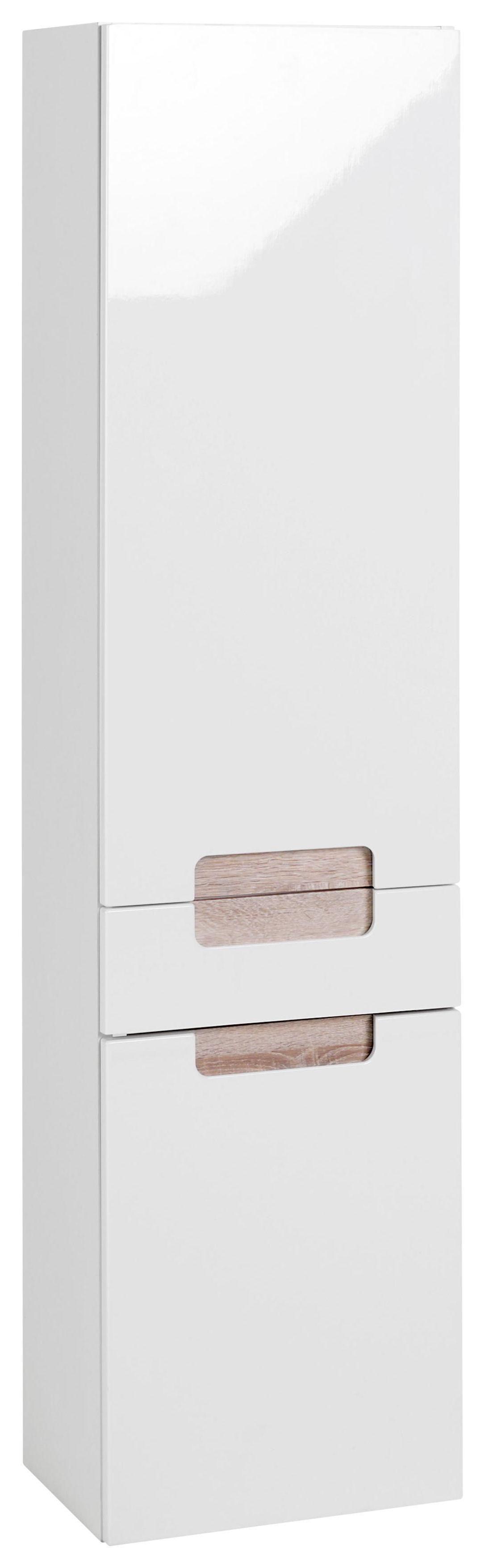Hochschrank mit Türdämpfer Siena 40cm, Weiß/Eiche Dekor - Weiß/Sonoma Eiche, MODERN, Holzwerkstoff (40/154/27cm) - Held