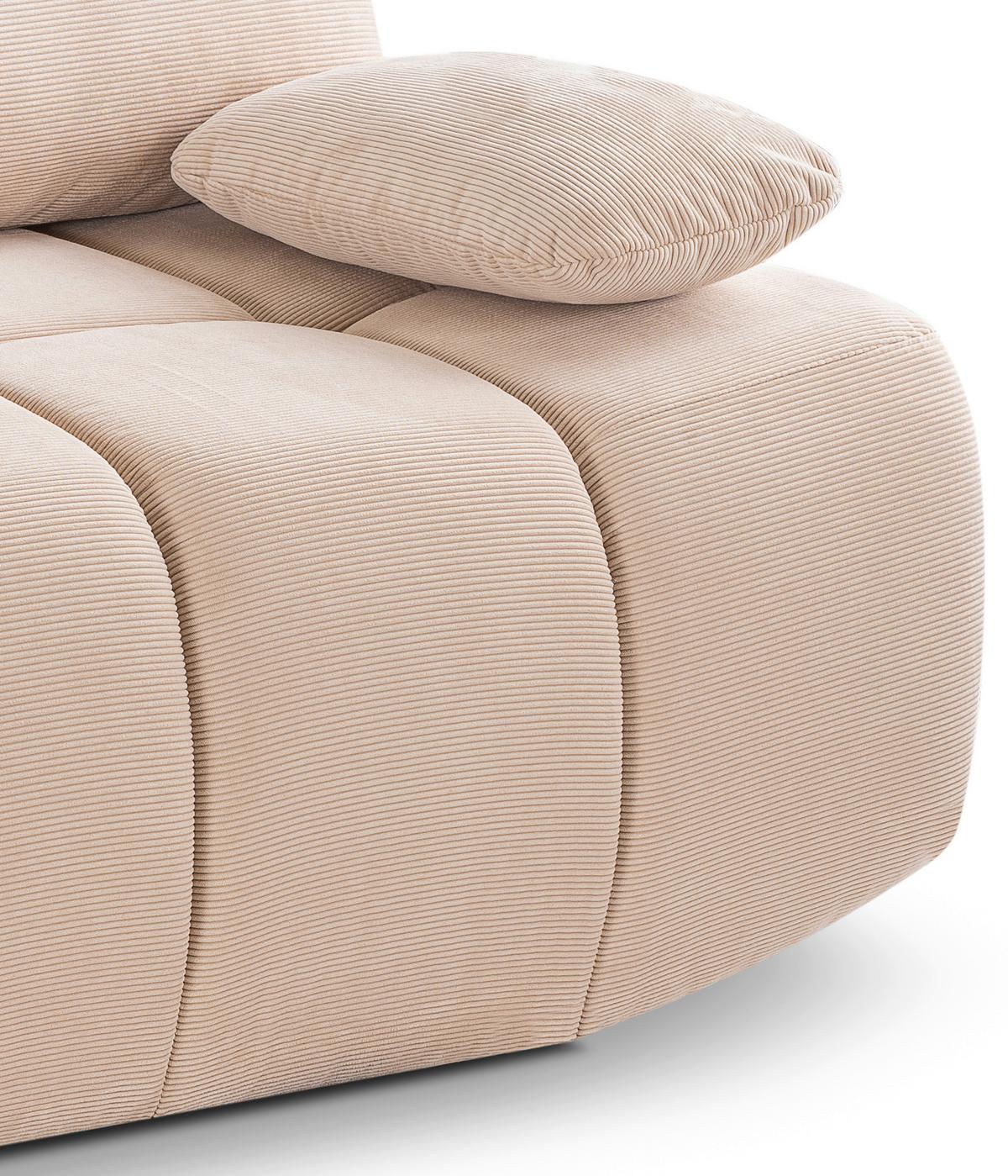 Schlafsofa Lauder Beige B: 207cm - Beige/Schwarz, Basics, Holz/Textil (207/93/105cm) - MID.YOU