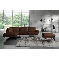 Ecksofa Spring Dunkelbraun S: 250x273 cm - Dunkelbraun/Schwarz, Design, Leder (250/273cm) - Livetastic