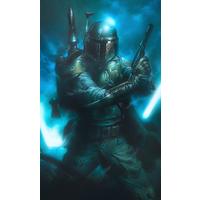 Fototapete Star Wars Bounty Hunter - Blau, Trend, Textil (150/280cm)