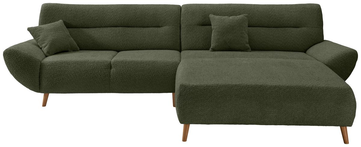 Ecksofa Drago Waldgrün S: 290x166 cm - Waldgrün/Wildeiche, KONVENTIONELL, Textil (290/166cm) - MID.YOU
