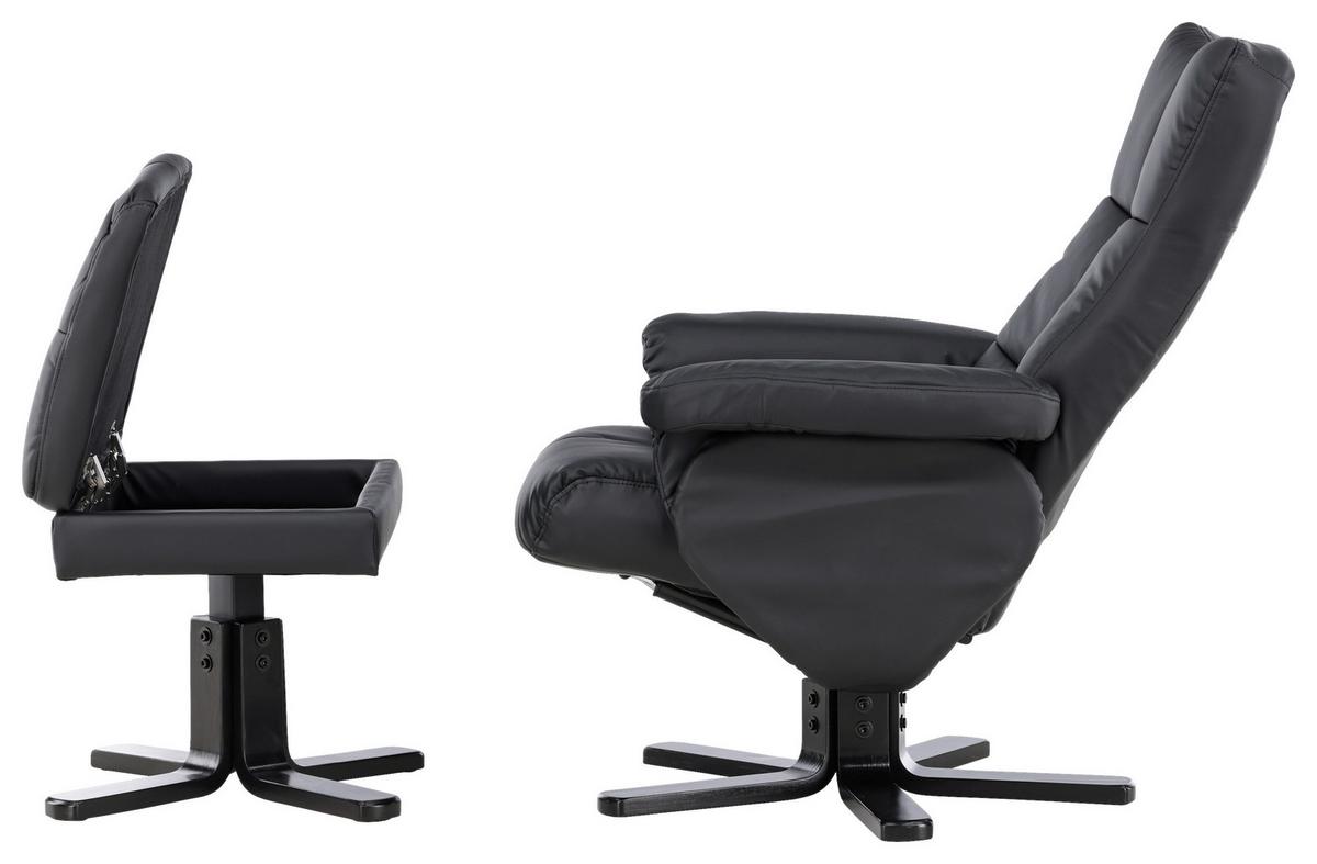 Relaxsesselset Sven - Schwarz, Design, Textil/Metall (78/101/90cm) - Livetastic