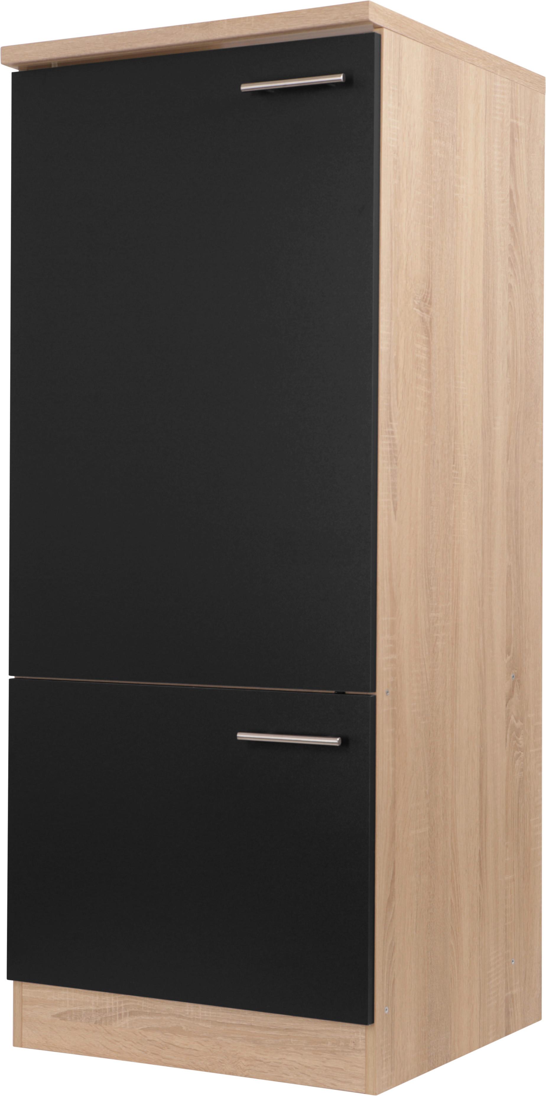 Geräteumbauschrank Merle Schwarz, Eiche Dekor B: 60 cm - Eichefarben/Schwarz, Basics, Holzwerkstoff (60/144,8/60cm) - Respekta