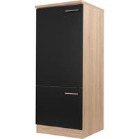 Geräteumbauschrank Merle Schwarz, Eiche Dekor B: 60 cm - Eichefarben/Schwarz, Basics, Holzwerkstoff (60/144,8/60cm) - Respekta