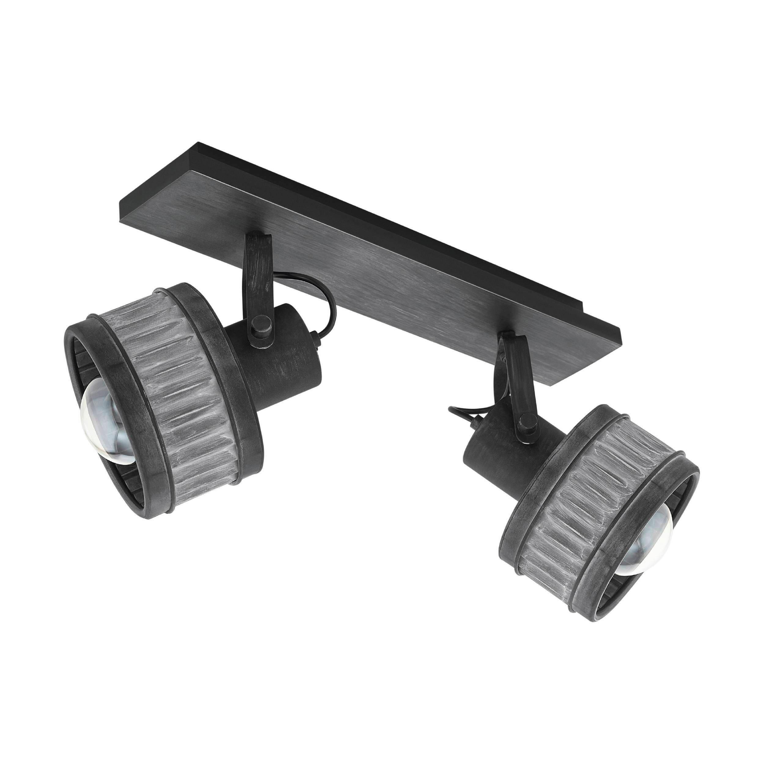 DECKENLEUCHTE 43445* TURROCK - Schwarz/Grau, Design, Metall (47,5/16/30cm) - Eglo