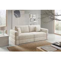 Schlafsofa Terazzo Beige B: 254cm - Beige/Schwarz, Design, Textil (254/93/167cm) - Livetastic