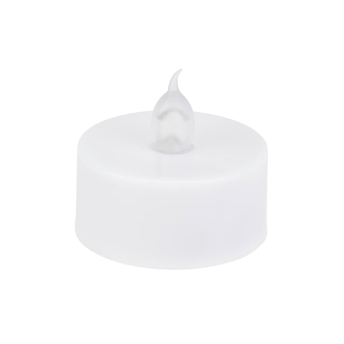 Teelicht Mit Led Cara Weiß 4er-Set Dxh: 3,8x3,5 Cm - Weiß, Basics, Kunststoff - Ondega