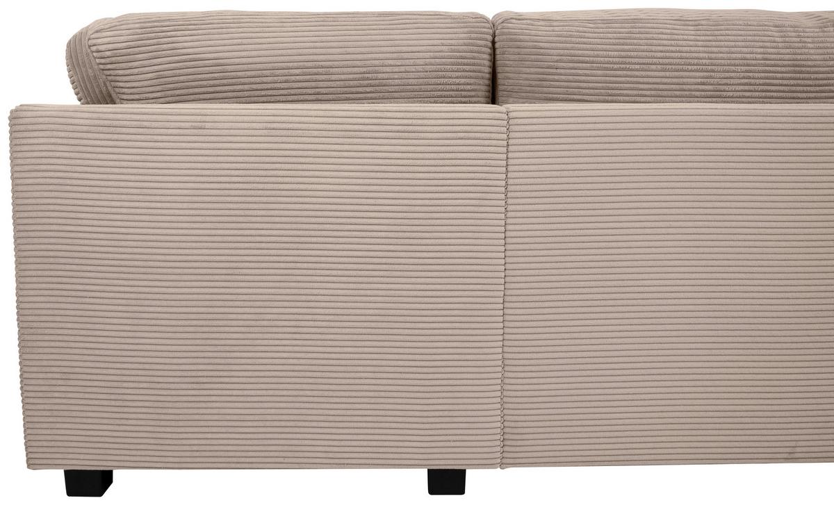 Souprava U MALTE, pravá, šedobéžový manšestr - černá/šedobéžová, Moderní, textil/plast (155/305/178cm) - Based