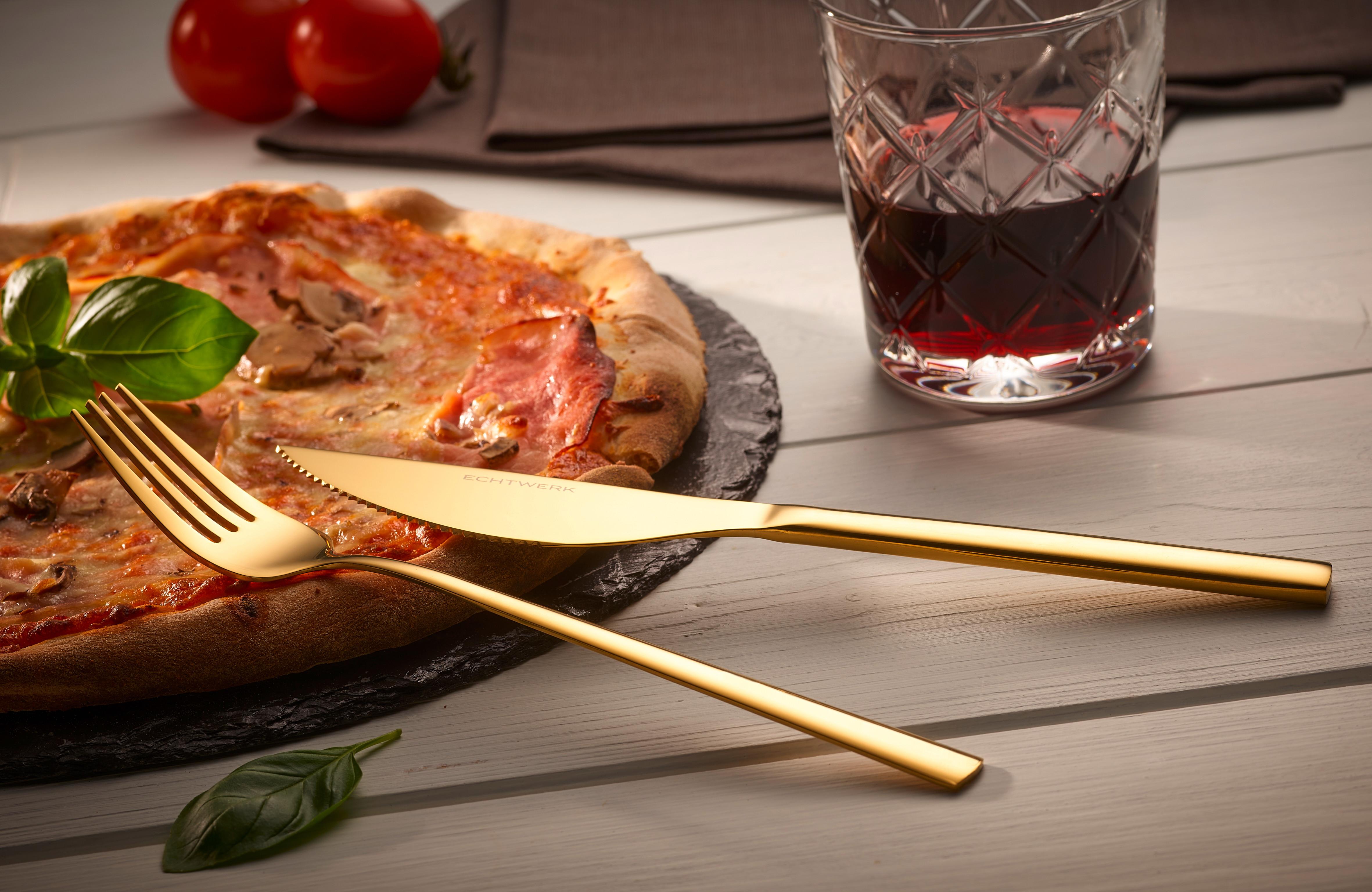 Pizzabesteck 4-Teilig Edelstahl für 2 Personen - Goldfarben, Basics, Metall (23cm) - Echtwerk