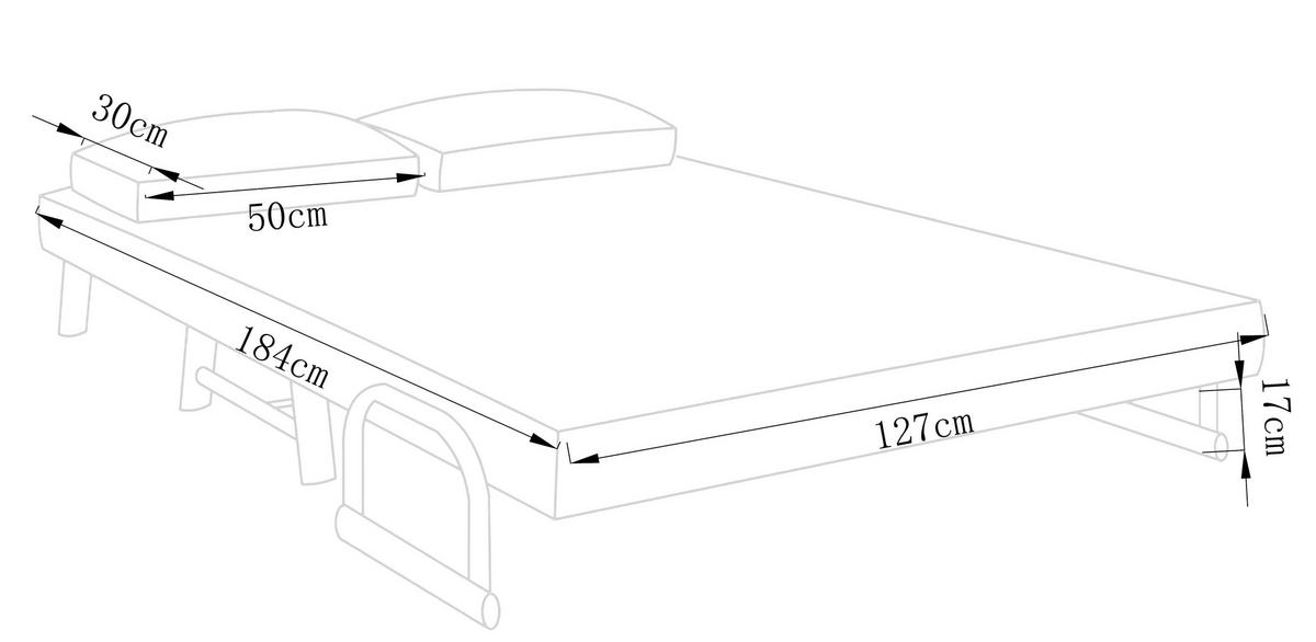 Schlafsofa Kolino Ii Grau B: 127 Cm - Grau, MODERN, Textil/Metall (127/95/78cm) - MID.YOU