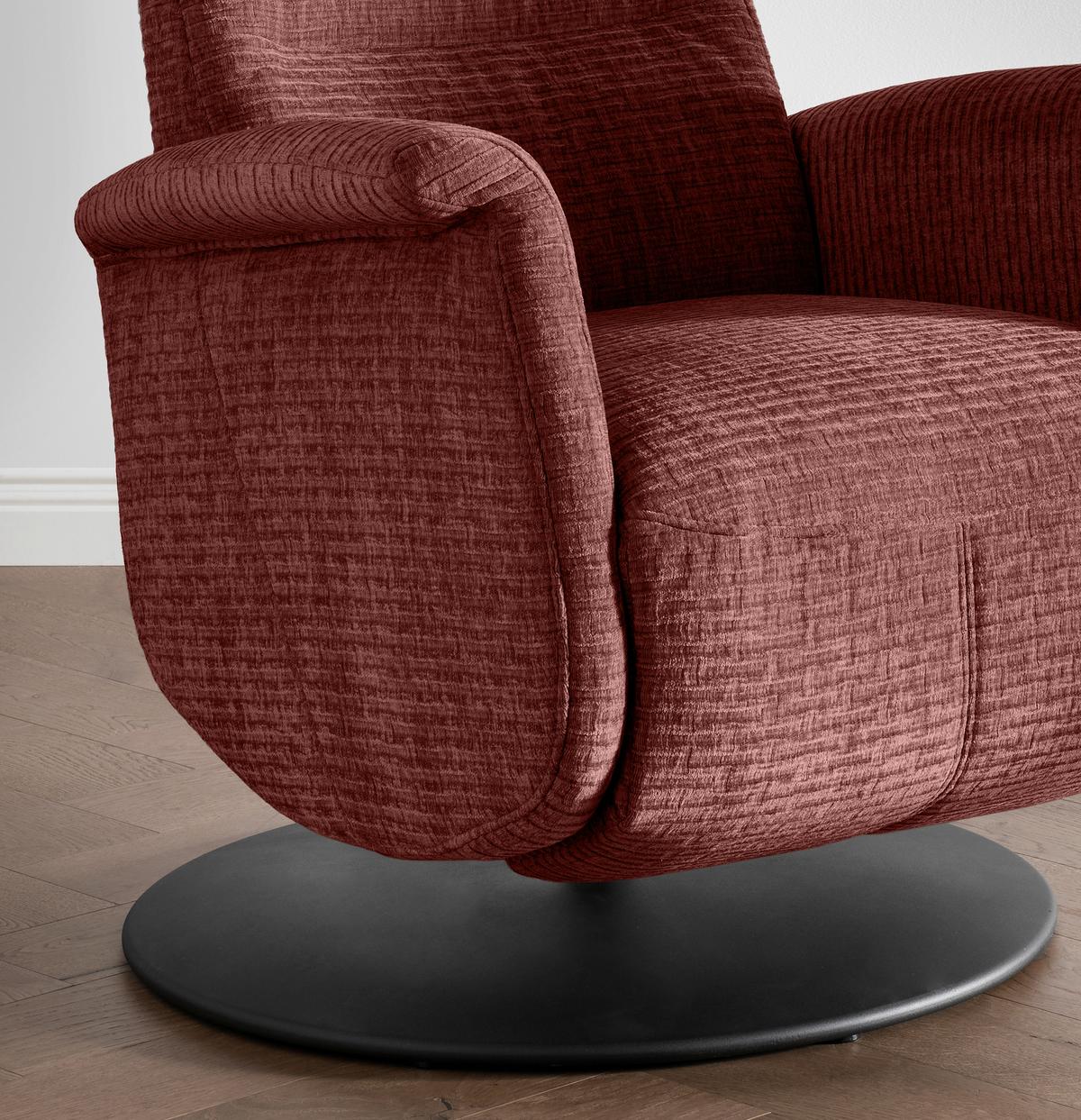 Relaxsessel Latina Koralle 360 Grad Drehbar, B: 72 Cm - Koralle/Schwarz, MODERN, Textil (72/118/85-165cm) - Livetastic