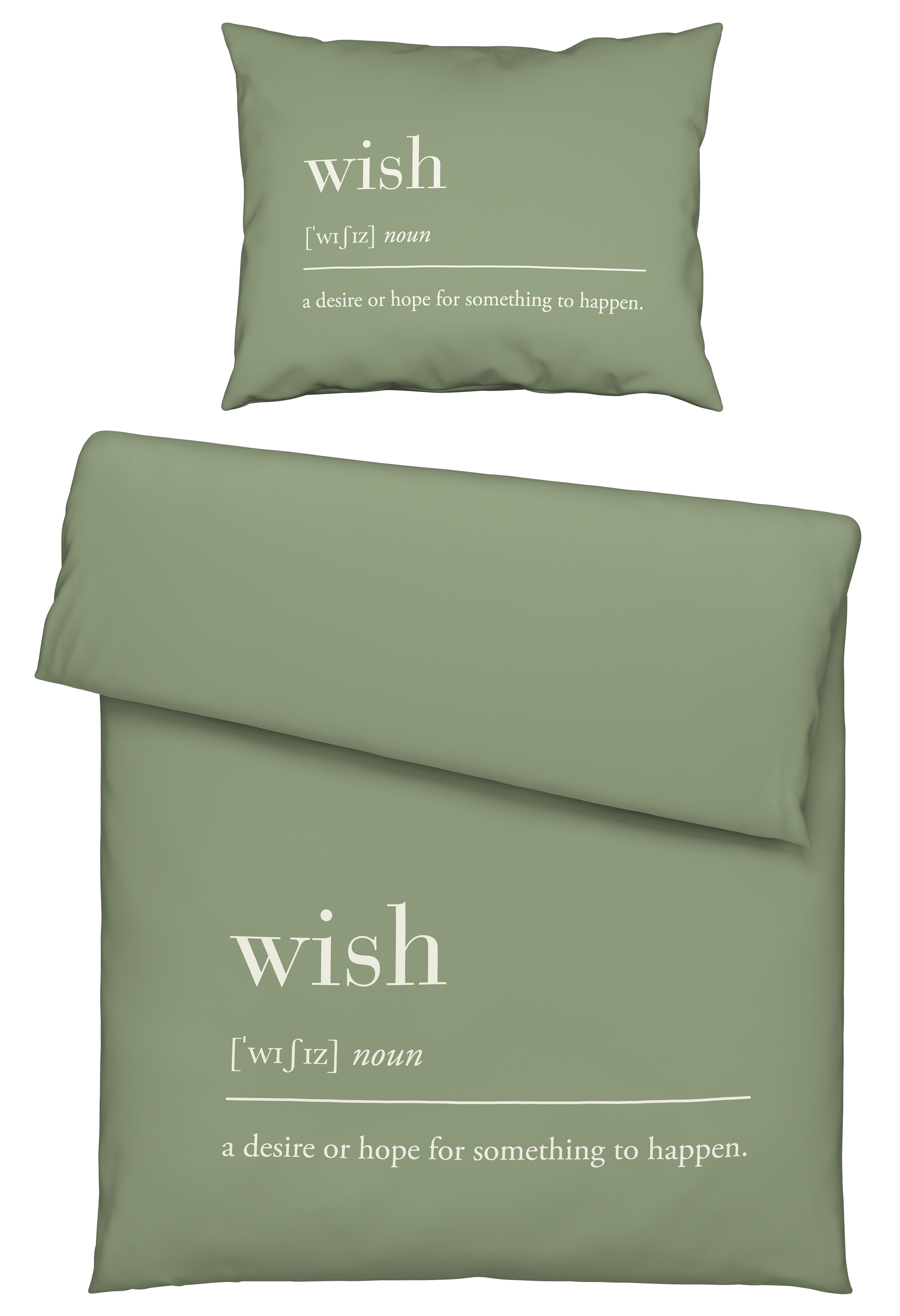 Povlečení Wish, 140/200cm, Zelená - olivově zelená, Moderní, textil (140/200cm) - Modern Living