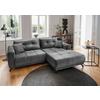 Ecksofa Restato Dunkelgrau S: 246x177 cm - Dunkelgrau/Schwarz, MODERN, Textil (246/177cm) - MID.YOU