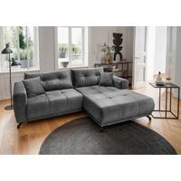 Ecksofa Restato Dunkelgrau S: 246x177 cm - Dunkelgrau/Schwarz, MODERN, Textil (246/177cm) - MID.YOU