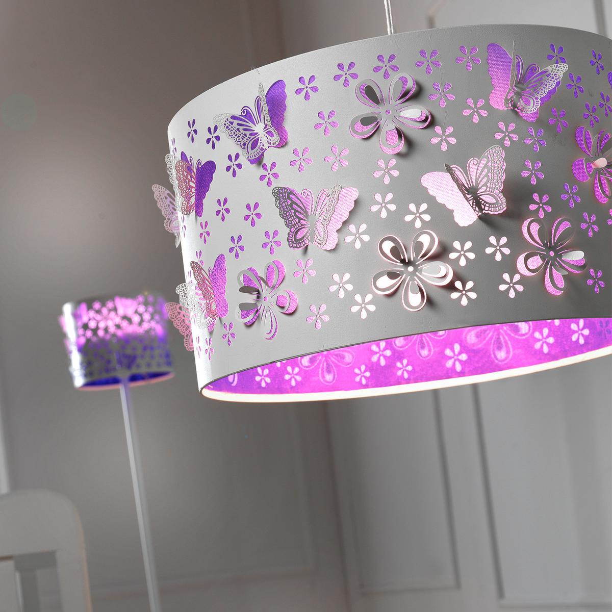 Kinderhängeleuchte 4779/S - Flieder/Weiß, LIFESTYLE, Textil/Metall (35/130cm)