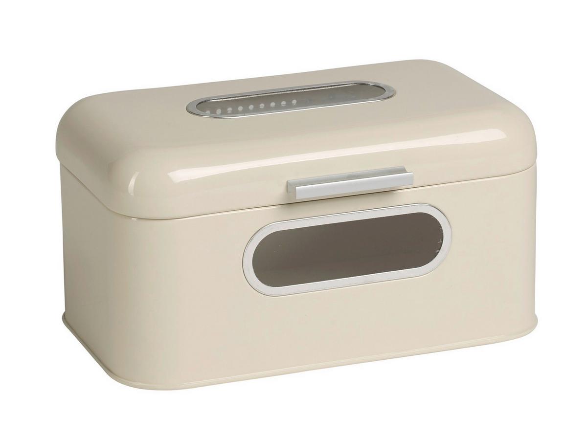 Brotkasten Retro Creme, L/b/h: 30x20x16,5 Cm - Creme, Basics, Metall (30/20/16,5cm) - Echtwerk