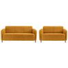 Sitzgarnitur 2-Tlg. Marone Gelb - Gelb/Schwarz, MODERN, Textil (180/76/90cm) - Livetastic