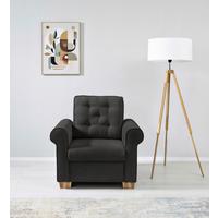 Sessel Arles, Schwarz 25 B: 93 Cm - Buchefarben/Schwarz, Design, Textil (93/89/82cm) - MID.YOU