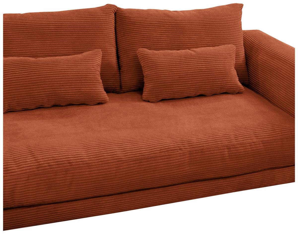 Ecksofa Berlin Cord Kupferfarben 172x313 Cm - Schwarz/Kupferfarben, Design, Textil (172/313cm) - Livetastic