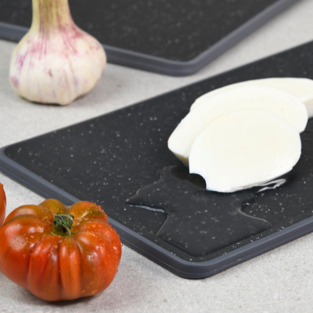 Schneidebrett-Set Schwarz 3-teilig - Schwarz, Basics, Kunststoff - Kesper