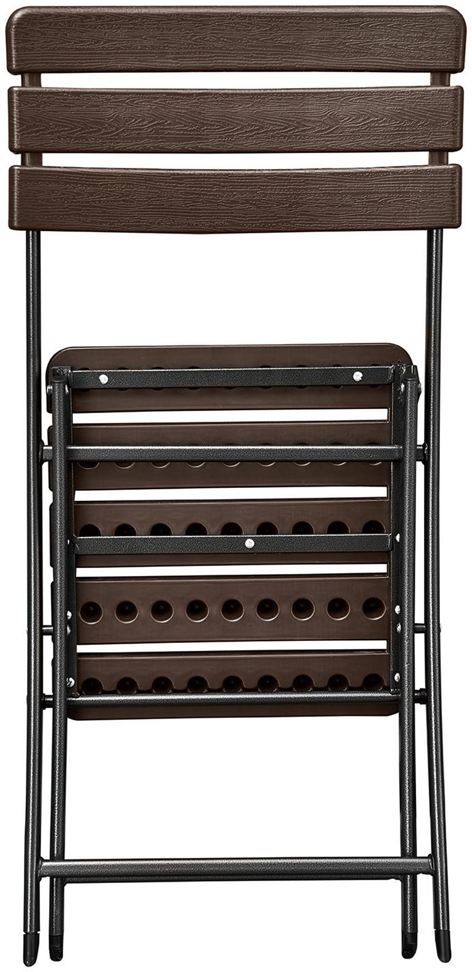 Klappstuhl 2er Set Tabora Klappbar - Schwarz/Braun, Basics, Kunststoff/Metall (44/83/54cm) - Gardenson