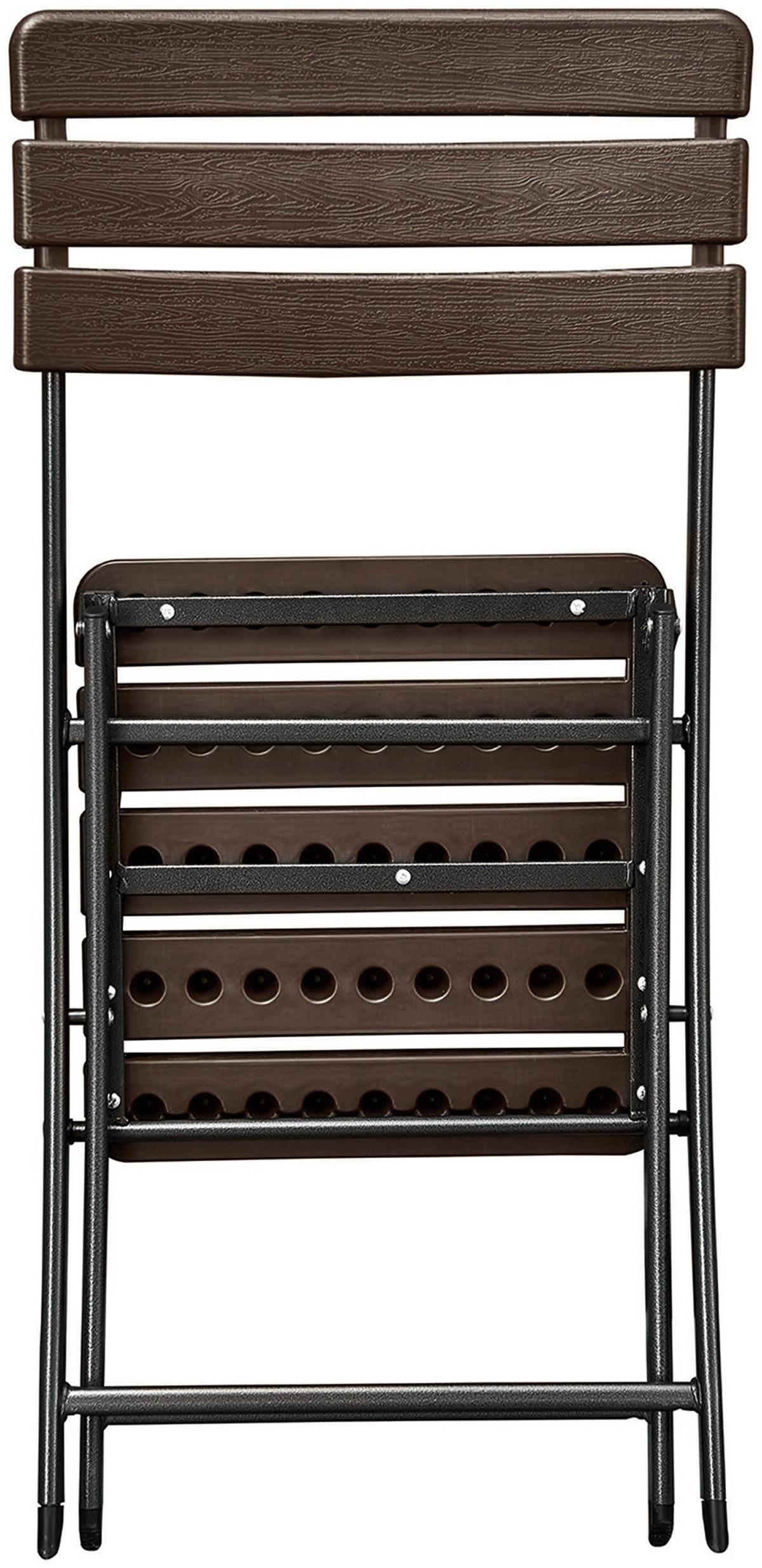 Klappstuhl 2er Set Tabora Klappbar - Schwarz/Braun, Basics, Kunststoff/Metall (44/83/54cm) - Gardenson