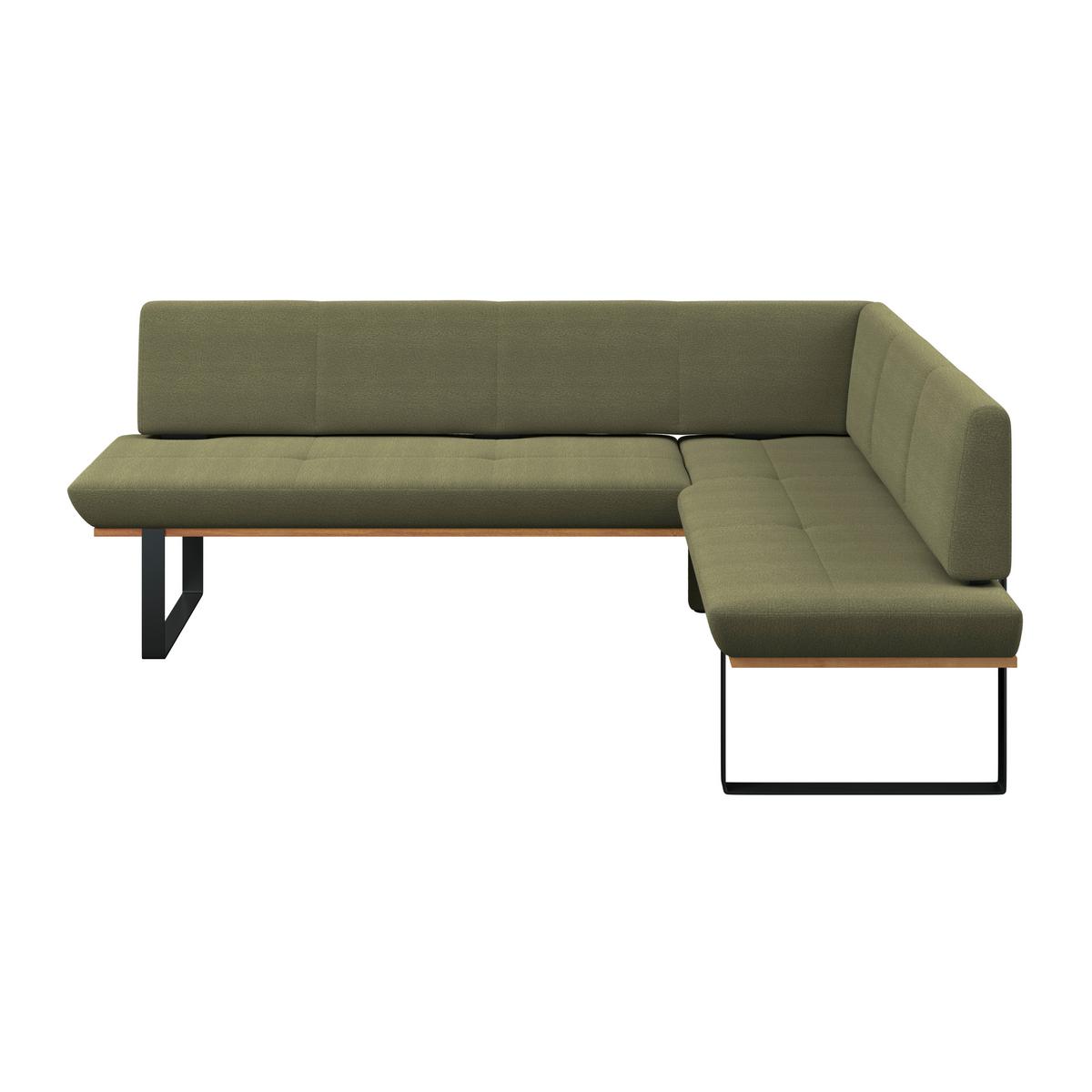 Eckbank Trisan Webstoff grün, S:245x175cm - Schwarz/Grün, MODERN, Holz/Textil (245/175cm) - James Wood