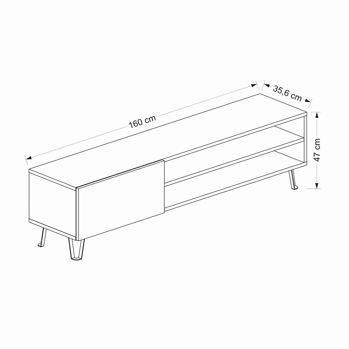 NÍZKA KOMODA BLISS - čierna/sivá, Design, kov/kompozitné drevo (160/47/37,4cm) - Livetastic