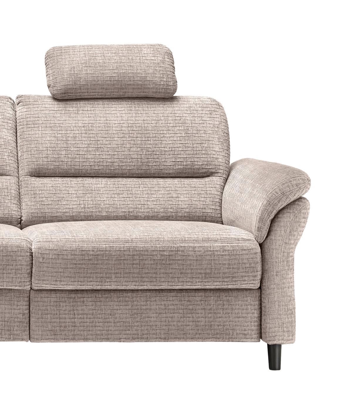 Ecksofa Cavoli Beige Relaxfunktion S: 190x266 cm - Beige/Schwarz, MODERN, Textil (190/266cm) - Livetastic