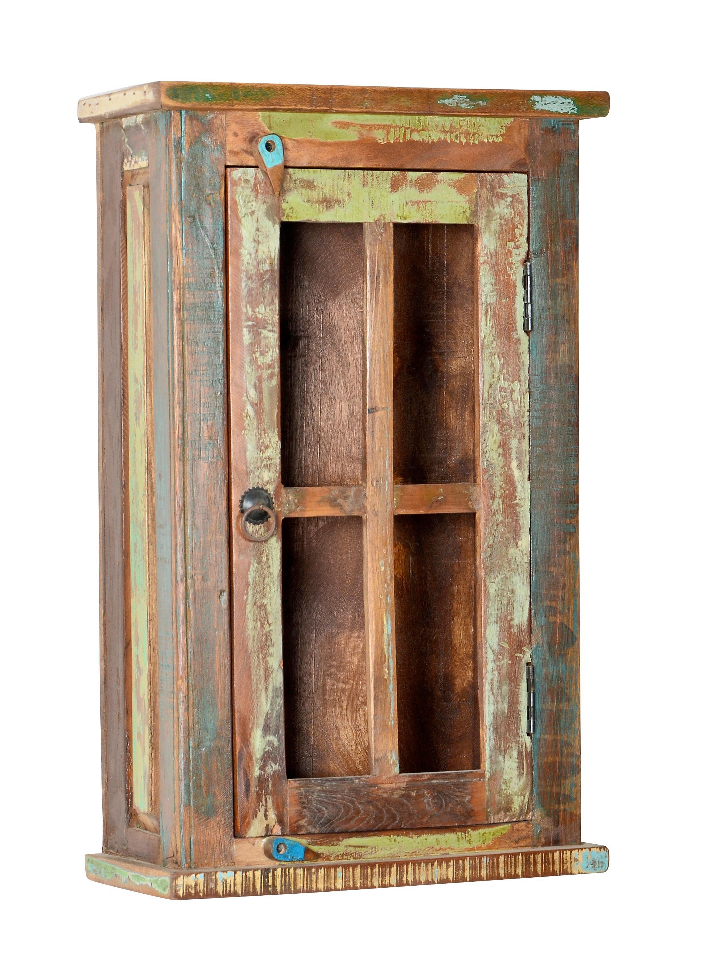 HÄNGESCHRANK Echtholz bunt B: 44cm - Multicolor, Basics, Glas/Holz (44/72/21cm) - Livetastic