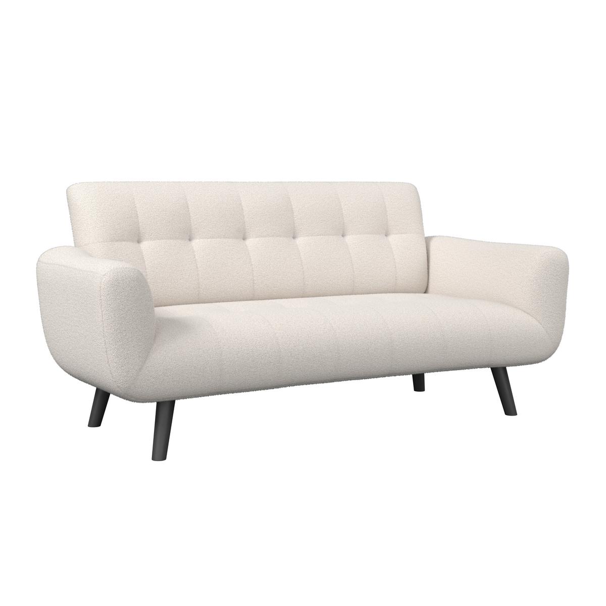 2-Sitzer-Sofa Stockholm Weiß, B: 183 cm - Schwarz/Weiß, MODERN, Holz/Textil (183/82/82cm)