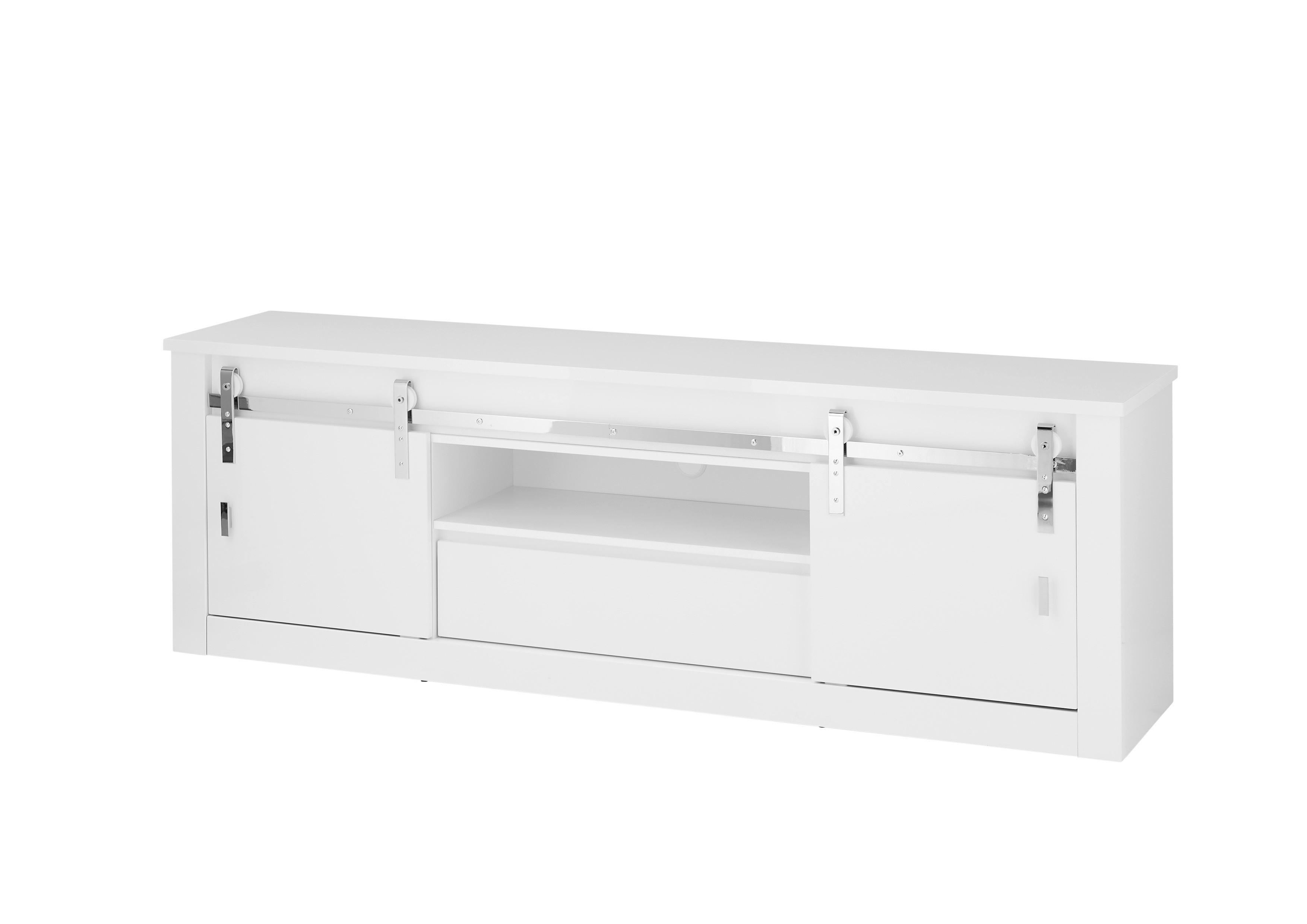 Wandboard Daytona Weiß B: 201  cm - Weiß Hochglanz/Weiß, Design, Holzwerkstoff (201/65/43cm) - Livetastic