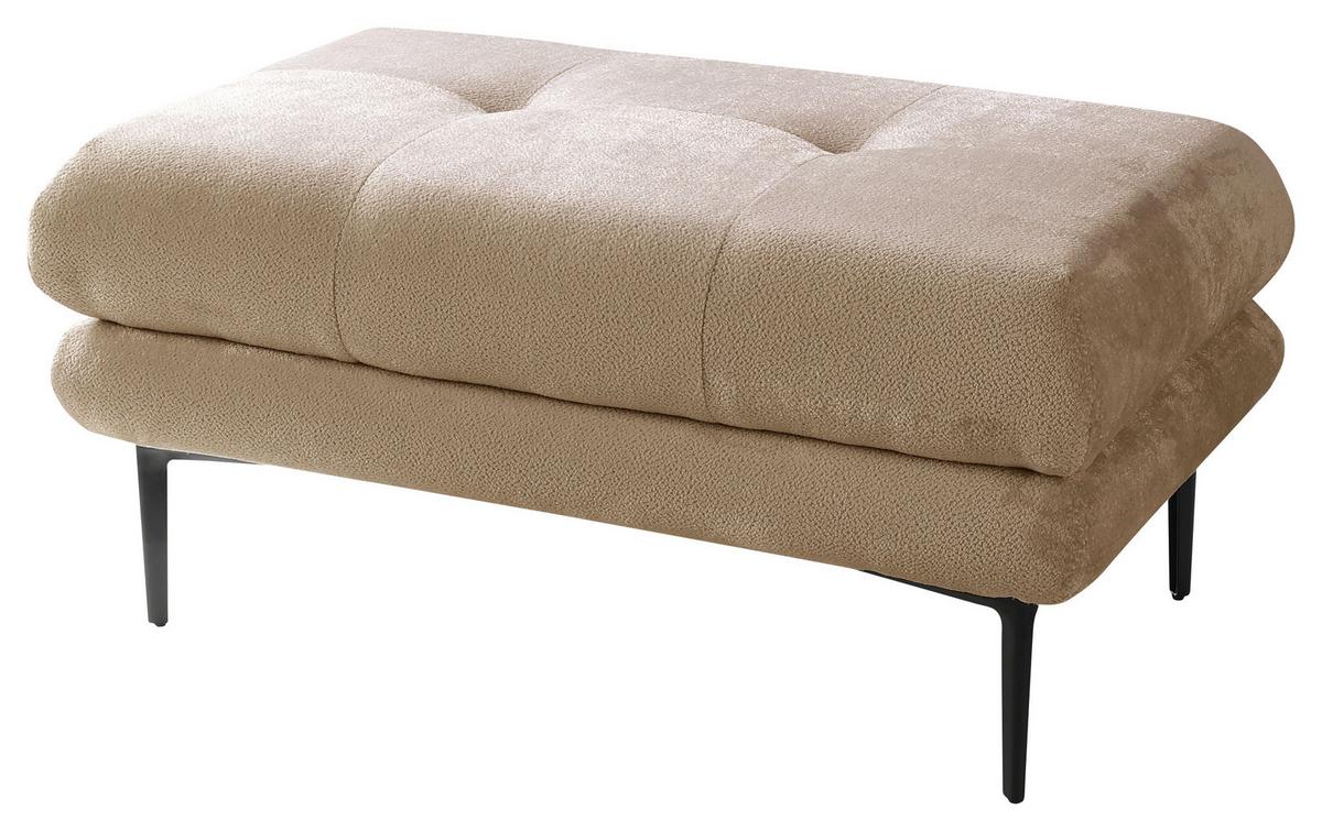 Hocker Ankona Beige/Schwarz, 80 cm - Beige/Schwarz, Design, Textil (80/48/80cm) - MID.YOU