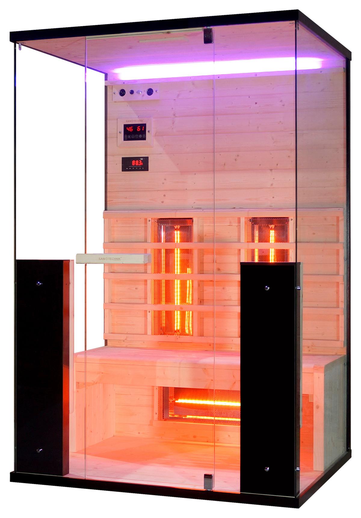 Infrarotkabine Billund Schwarz B: 125 cm - Schwarz, KONVENTIONELL, Holz (125/190/100cm) - Sanotechnik