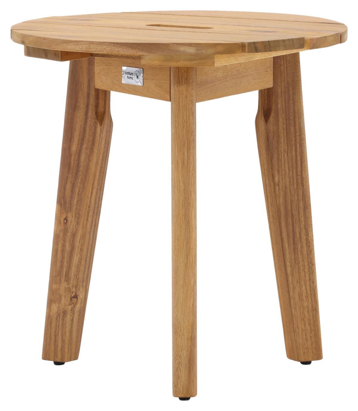 Gartenbeistelltisch Chania - Akaziefarben, KONVENTIONELL, Holz (40/40/42cm) - Gardenson