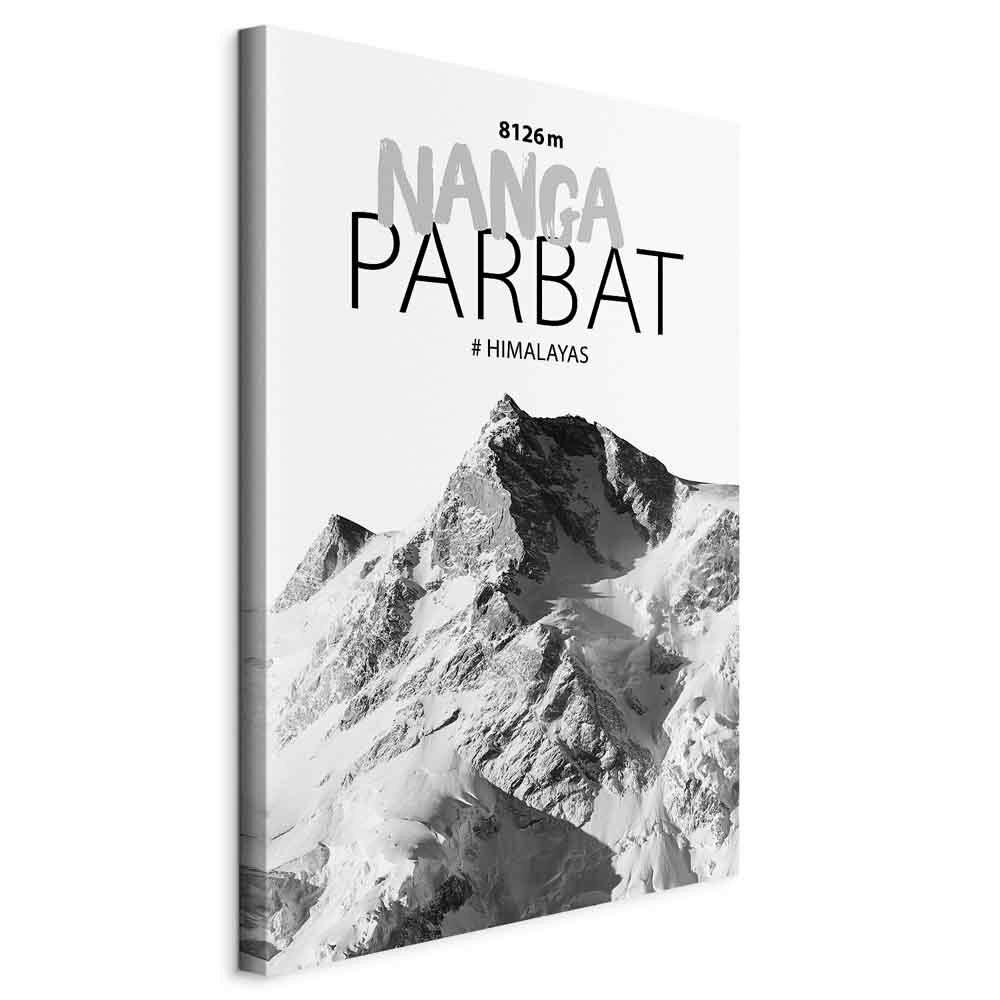 Leinwandbild Nanga Parbat Schwarz Weiß B: 80 cm