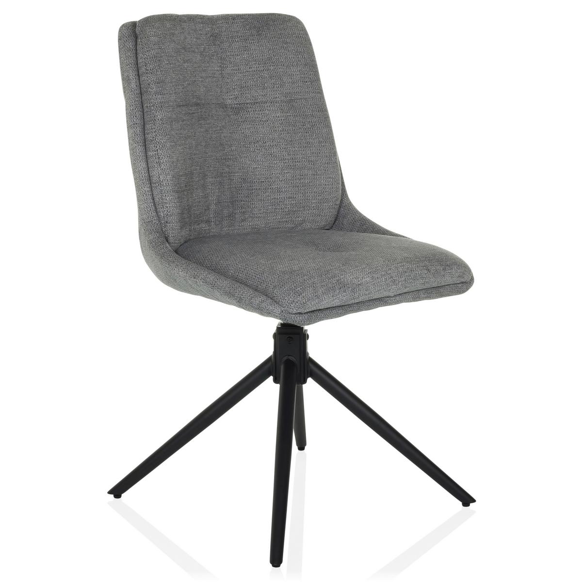 Besucherstuhl Tarviso Grau B: 53 Cm - Schwarz/Grau, MODERN, Textil/Metall (53/89/58cm) - MID.YOU