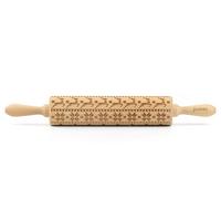 Motiv-teigrolle, Holz Teigrolle 3d Motivbuchenholz - Naturfarben, Basics, Holz (43/6/6cm) - Folkroll