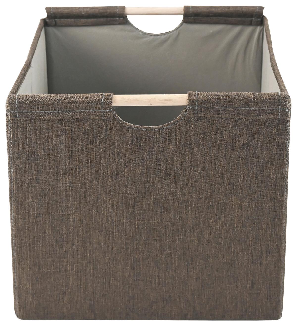 Aufbewahrungsbox Yusuf - Braun, KONVENTIONELL, Holz/Textil (33/33/32cm) - Luca Bessoni
