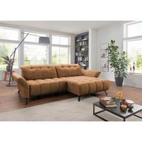 Ecksofa Coast Cognac B: 244-270 Cm - Cognac/Schwarz, KONVENTIONELL, Holzwerkstoff/Textil (244-270/87-104/173cm)