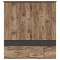 Drehtürenschrank 181 Cm Brando Eiche Dekor/graphitfarben - Eichefarben/Graphitfarben, KONVENTIONELL, Holzwerkstoff (181/199/58cm)