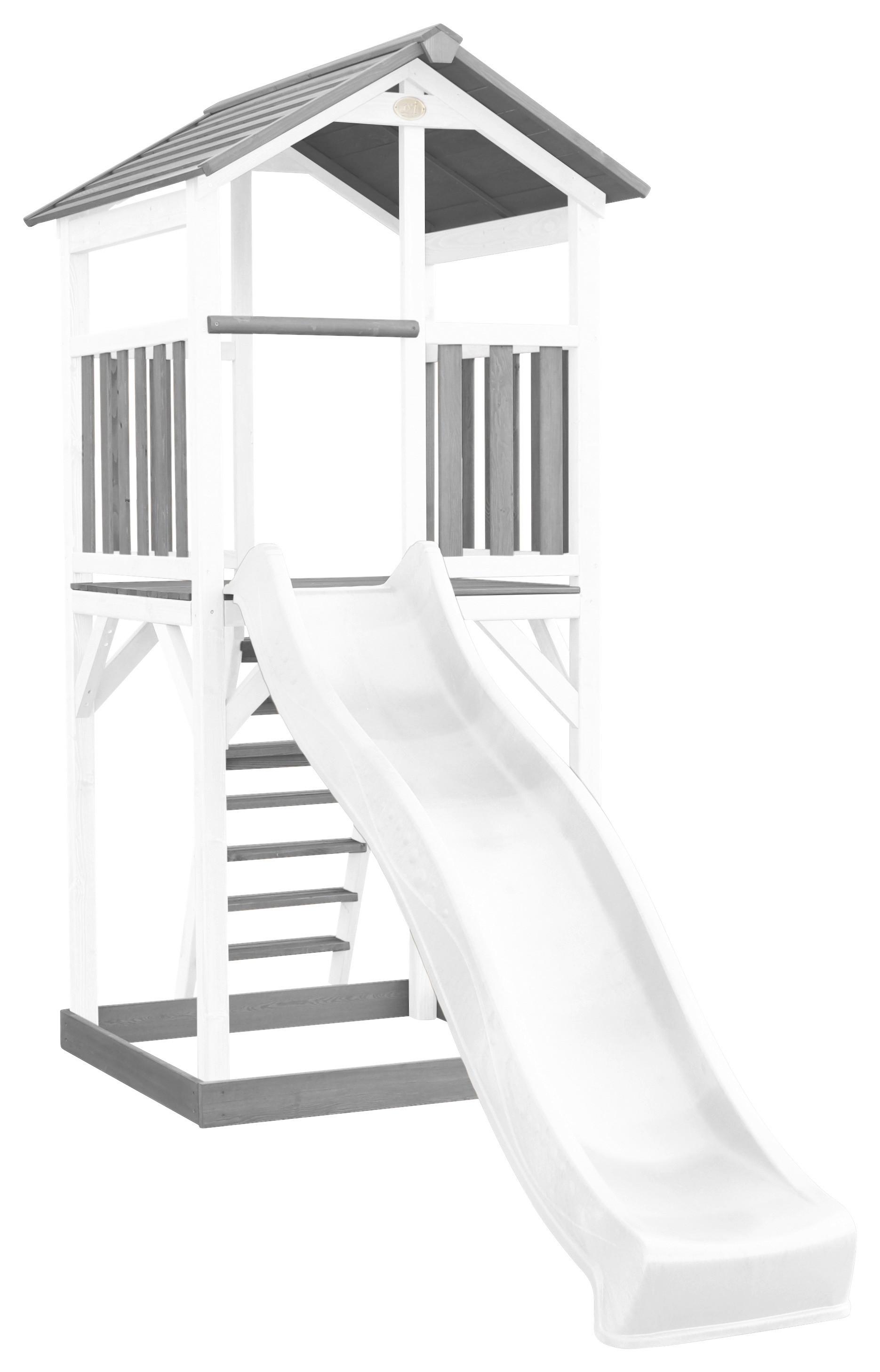 Spielturm A025.120.92 - Weiß/Grau, KONVENTIONELL, Holz/Kunststoff (111,2/241,9/349cm) - Ambia Garden