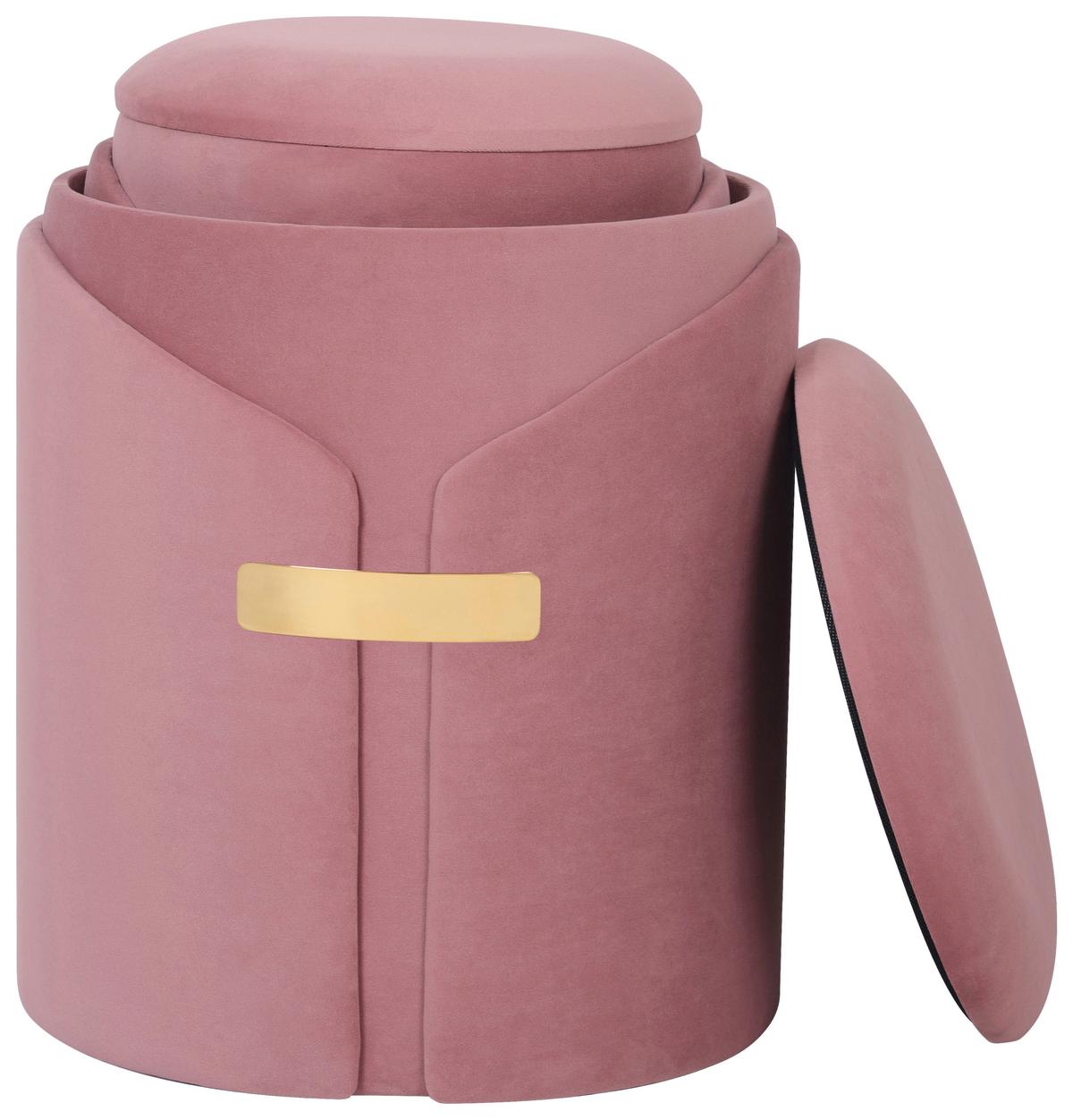 Hockerset Forcet 125 2-Teilig Altrosa D: 30,5/37 cm - Altrosa, Design, Textil (30,5+37cm) - Kayoom
