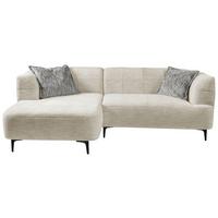 Ecksofa Lou Creme/Schwarz, 158 cm - Creme/Schwarz, Design, Textil (158/247cm) - MID.YOU