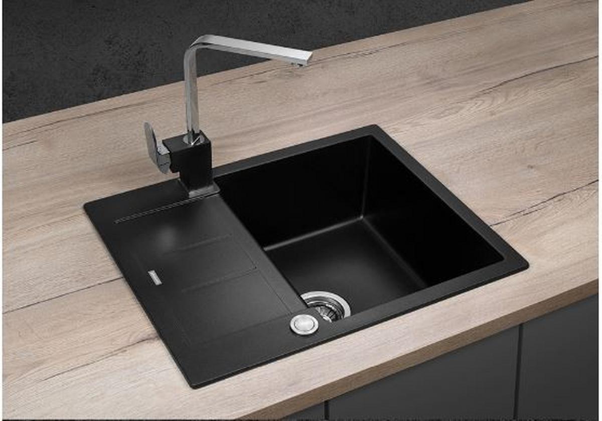 Granitový drez CONCEPT DG05C45BC - čierna, Basics, kameň (43,6/34,5/20cm) - Concept